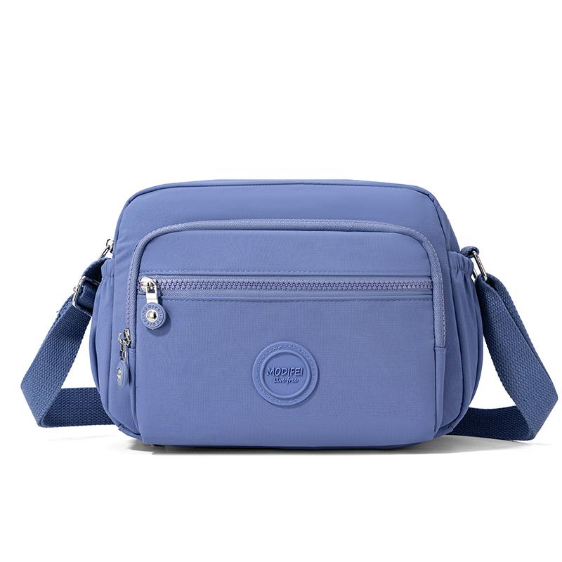 Crossbody Bag Multi-Layer Pocket Shoulder Bag Water-Repellent Nylon Women's Small Square Bag