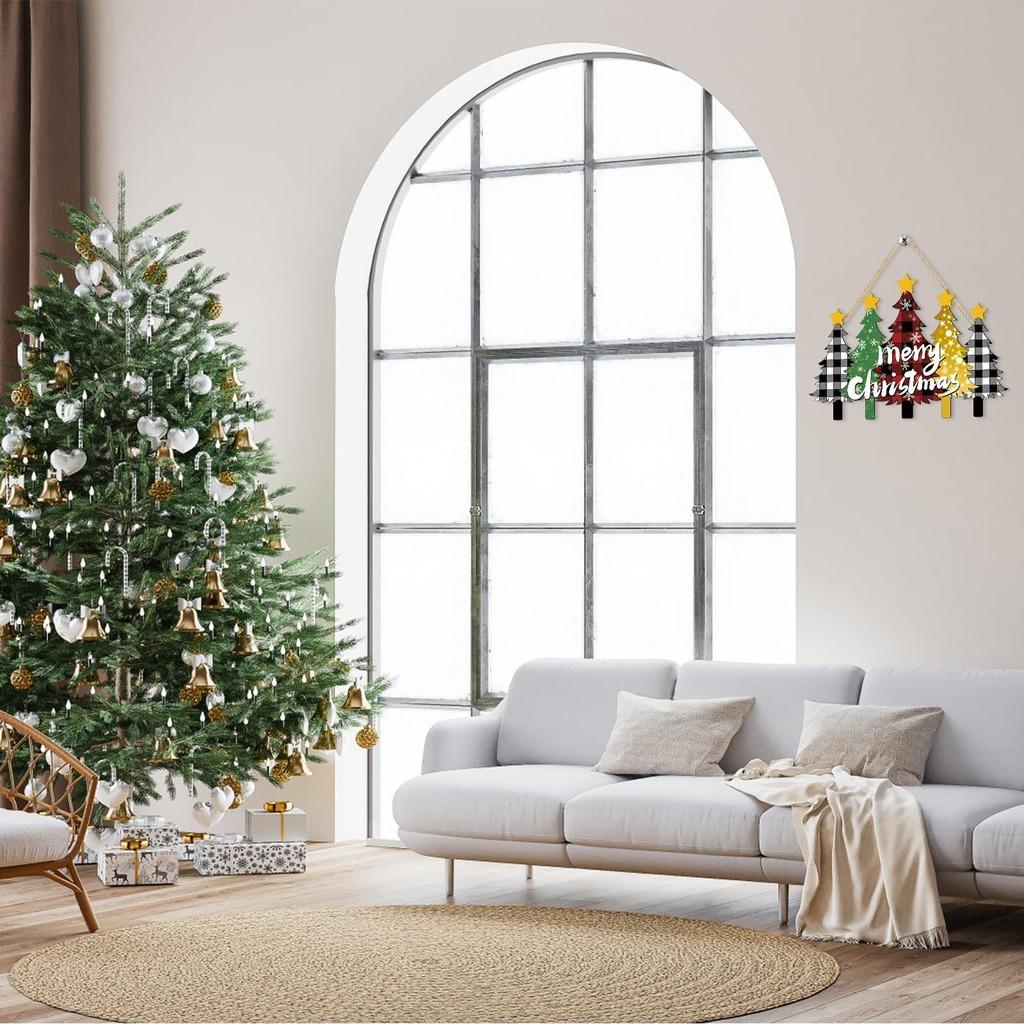 Christmas Window Hanging Decor Lightweight Wooden Wall Hanging Decor Christmas Tree Wall Decor Red For Kitchen Doorway Office