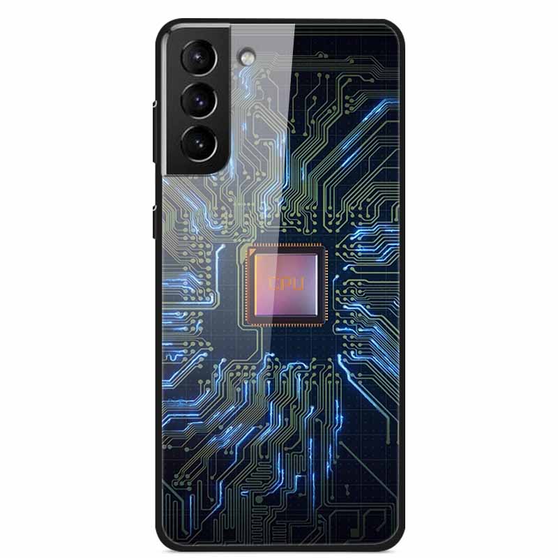 For Samsung S22 5G Cases S22Plus S22Ultra 5G Tempered Glass Hard Back Cover for Samsung Galaxy S22 Plus Case S22Ultra S22+ Cover
