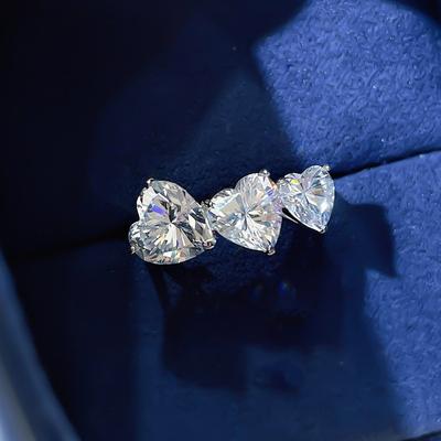 New Luxury Love Connected Ring For Women  Stamp Super Flash Zirconia Ring Party Birthday Wedding Jewelry Gift
