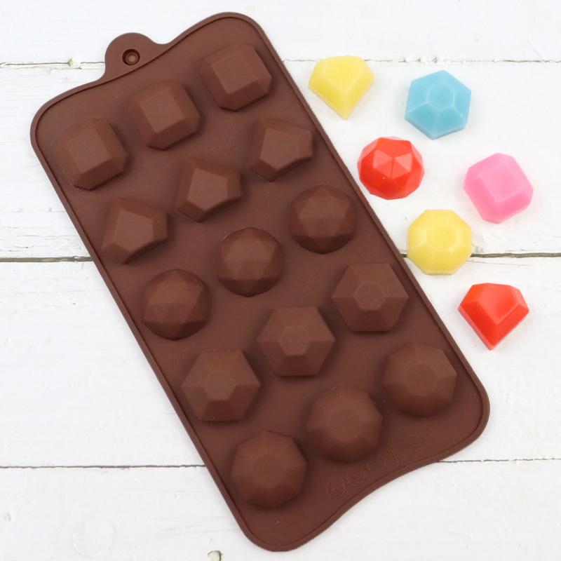 Silicone Mold For Chocolate Diamond Shape Candy Butter Mould Geometric Ice Cube Tray Half Ball Jelly Cookies Kitchen Baking Tool