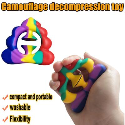 Camouflage Silicone Suction Cup Circle Vent Stress Relief Toy