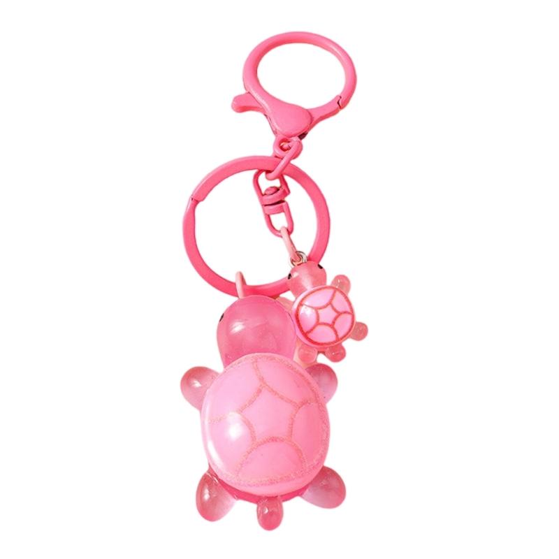 Plastic 3D Turtles Charm Keychain Accessory Fashionable Animal Shape Key Rings Tortoise Bag Decoration for Women