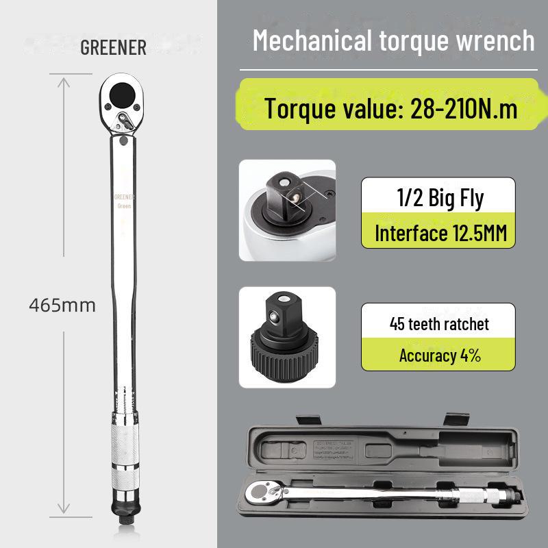 Green Forest High-Precision Adjustable Torque Wrench for Auto Repair and Spark Plug Installation