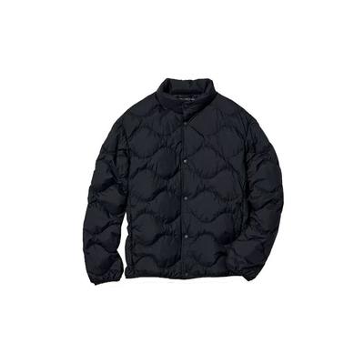 Solid Color Quilted Single-Breasted Stand Collar Down Jacket Men Outerwear Black 443879-09