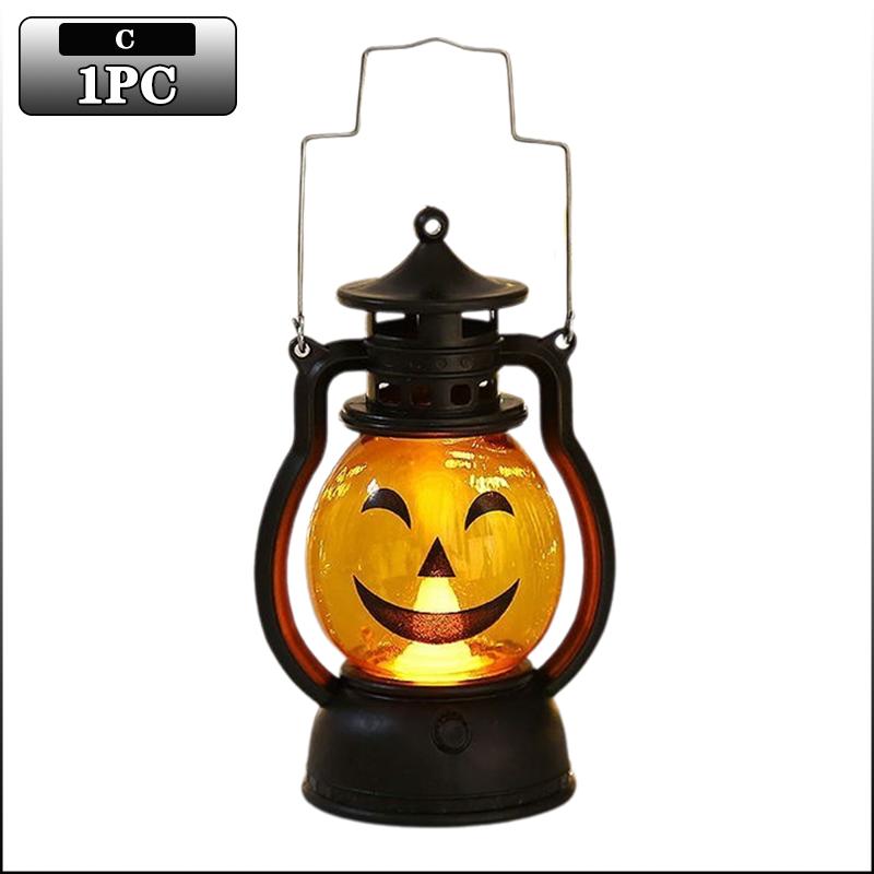 Halloween Pumpkin Ghost Face Lamp Portable Decoration Light for Bar Party Table Atmosphere Prop Halloween Decor Use