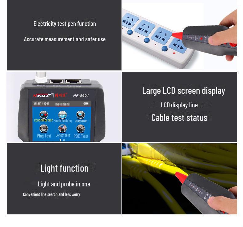 NOYAFA NF-8601W Smart Kabelfinner og Bruddpunktsdetektor med Anti-Interferens Teknologi.