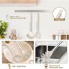 Silicone Pasta Fork and Ladle Spoon Set Large Nonstick Kitchen Utensils with Stainless Steel Handle For Cooking Draining JT594
