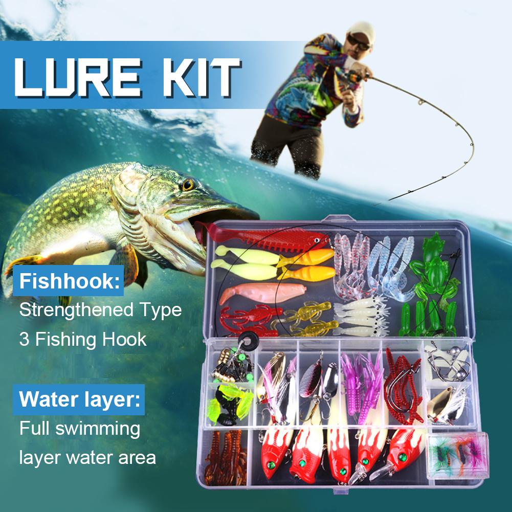 Carbon Steel Fishing Lures Kit Multifunction Topwater Bait Rigs Reusable Spinnerbaits Set for Outdoor Fishing Accessories Tool