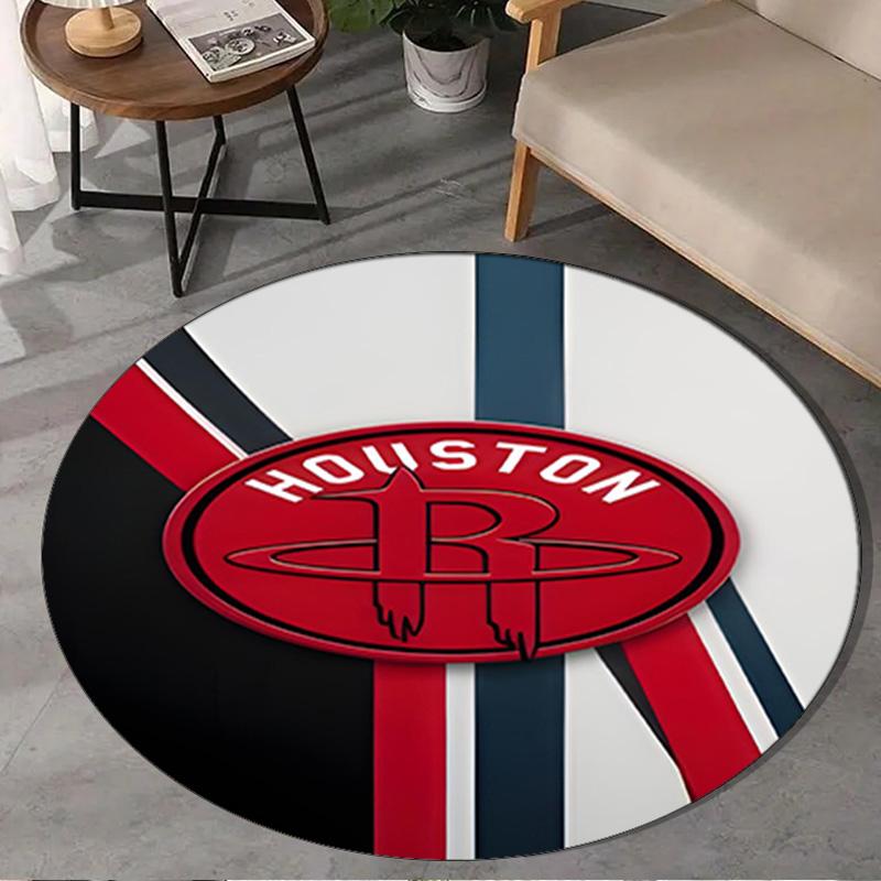 Rockets Team Art Round Rug for Livingroom,Bedroom, Palyroom, Chair Rug, Area Rug, Circle Carpet, Large Size Fan Christmas Gift