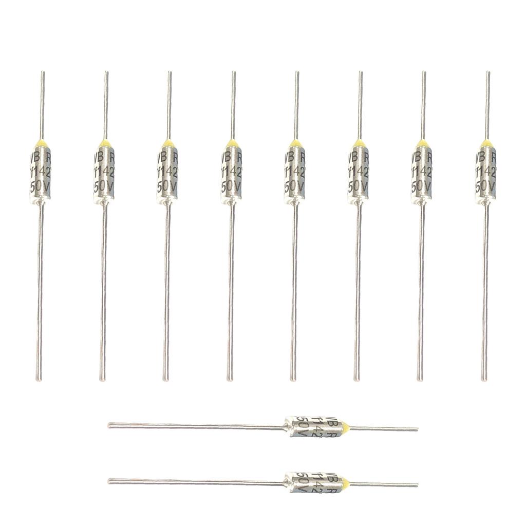 Pack of 10 Metal Thermal Cutoffs Thermal Fuse for Motor Transformer Electric Industrial Metal Shell Thermal Fuse Cutoff