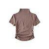Trendy Ruched Short Sleeve Bodycon Top for Women
