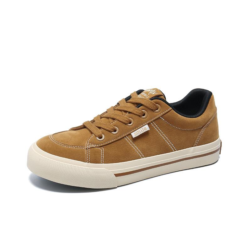 Men's Shoes Spring New Trend Low-top Velvet Canvas Shoes Men's Versatile Hong Kong Style Flat Bottom German Training Board Shoes Men