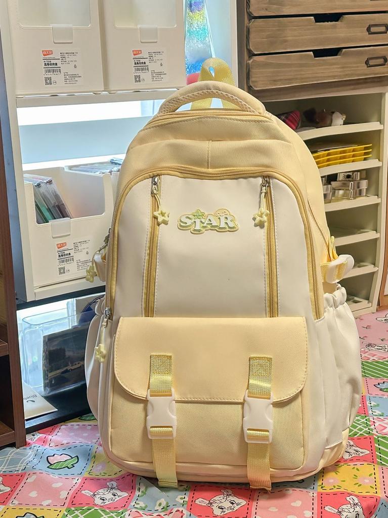 Schoolbag Cute Small Fresh Large Capacity Student Bag Female Splicing High Value Simple Backpack Fashionable Versatile Backpack