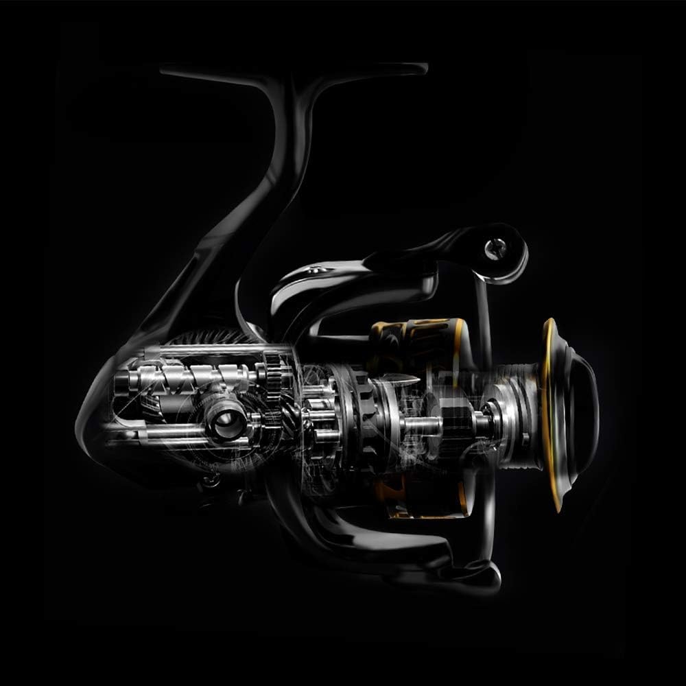 SANLIKE Spinning Long Eging Freshwater Saltwater Gear Ratio Max Drag Force 5000 Reel, Casting, Reel, Ultralight, & Fishing, 5.21/5.11, 15KG, 7+1BB,