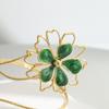 Enamel Glaze Open Arm Bangle Adjustable Armband Elegant Flower Bracelet  Arm Accessories