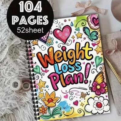 104 Page Weight Loss Planner Diary Journal Motivation Measurements Tracking