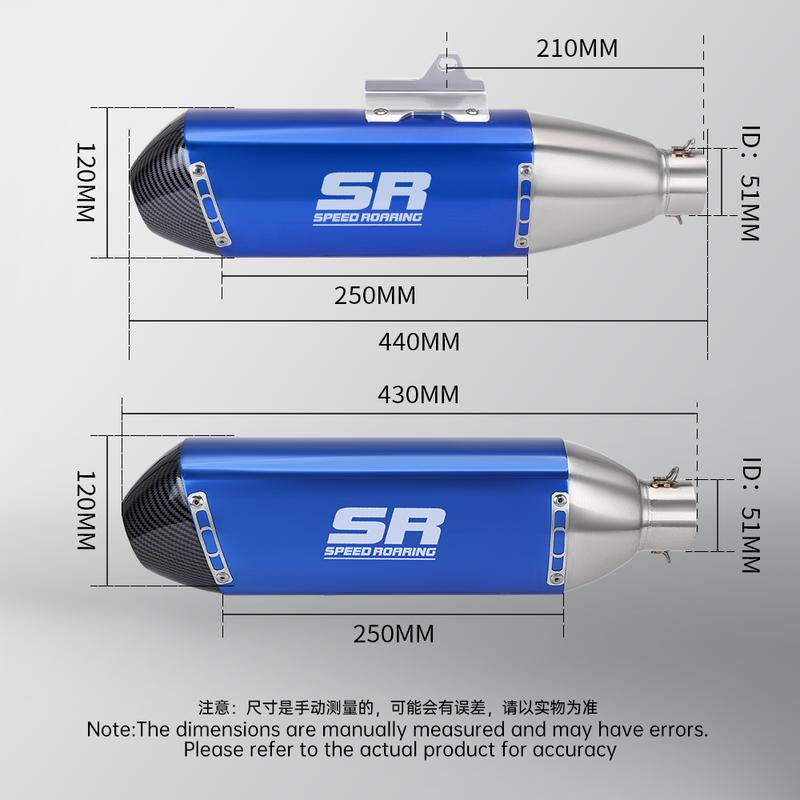 Universal Escape Moto 51mm Motocross Muffler Pitbike ATV Scooter For CRF150F CRF250F EXC WR450 RC390 S118
