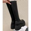 Women'S Autumn Winter High Tube Elastic Slim Fit Knight Thi Bot Long Boots Early Autumn Bla Fashion