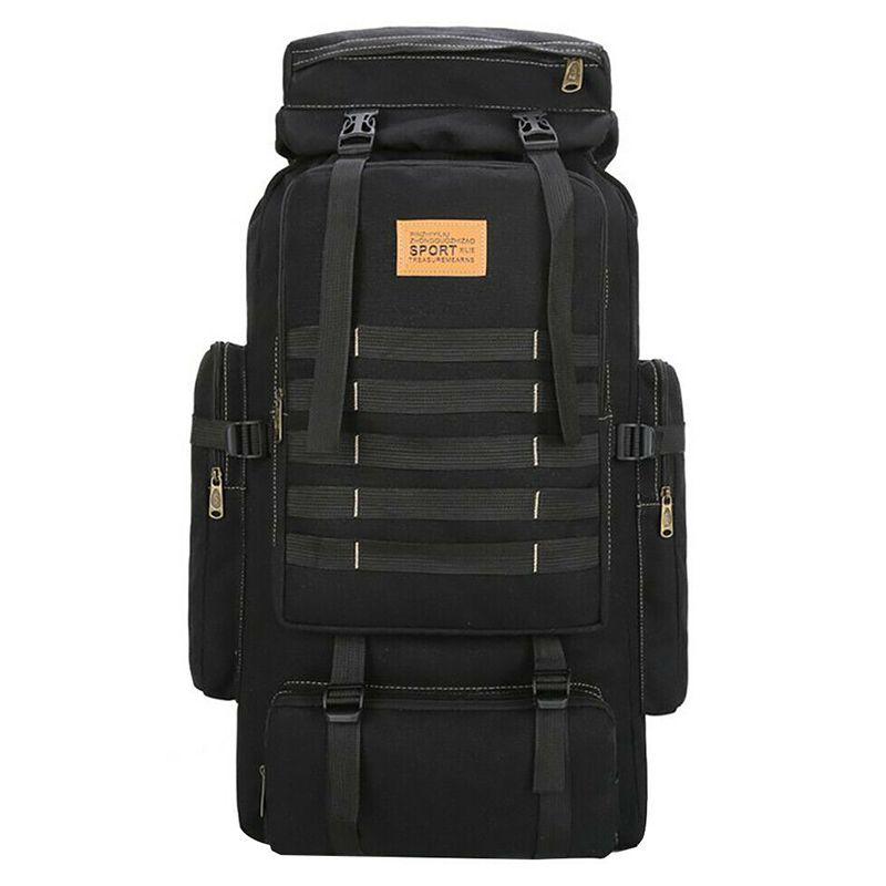80l Tactical Canvas Backpack For Camping And Hiking With Scratchresistant Material And Multipocket Design
