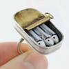 Canned Sardines Adjustable Ring/Necklace Fun Ring Alloy Of Sardines Ring Gift Quirky Ring Necklace Ornament,Tin Of Sardines