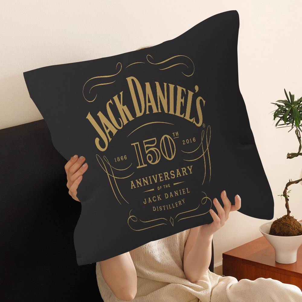 J-Jack D-Daniels Pillow Covers Cartoon Sofa Decorative Home Double-sided Printing Short Plush Cute Cushion Cover