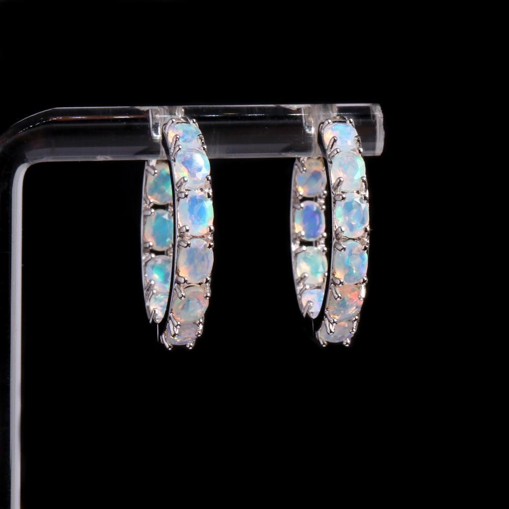 Fermoir opale naturelle colorée petite boucle d'oreille taille ovale 3*4mm véritables pierres précieuses d'Éthiopie joaillerie fine argent sterling 925