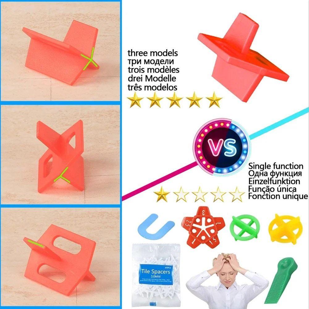 100pcs Floor Leveling Floor Gap Clips Leveling System Tile Leveling Clips Tile Spacers Clips