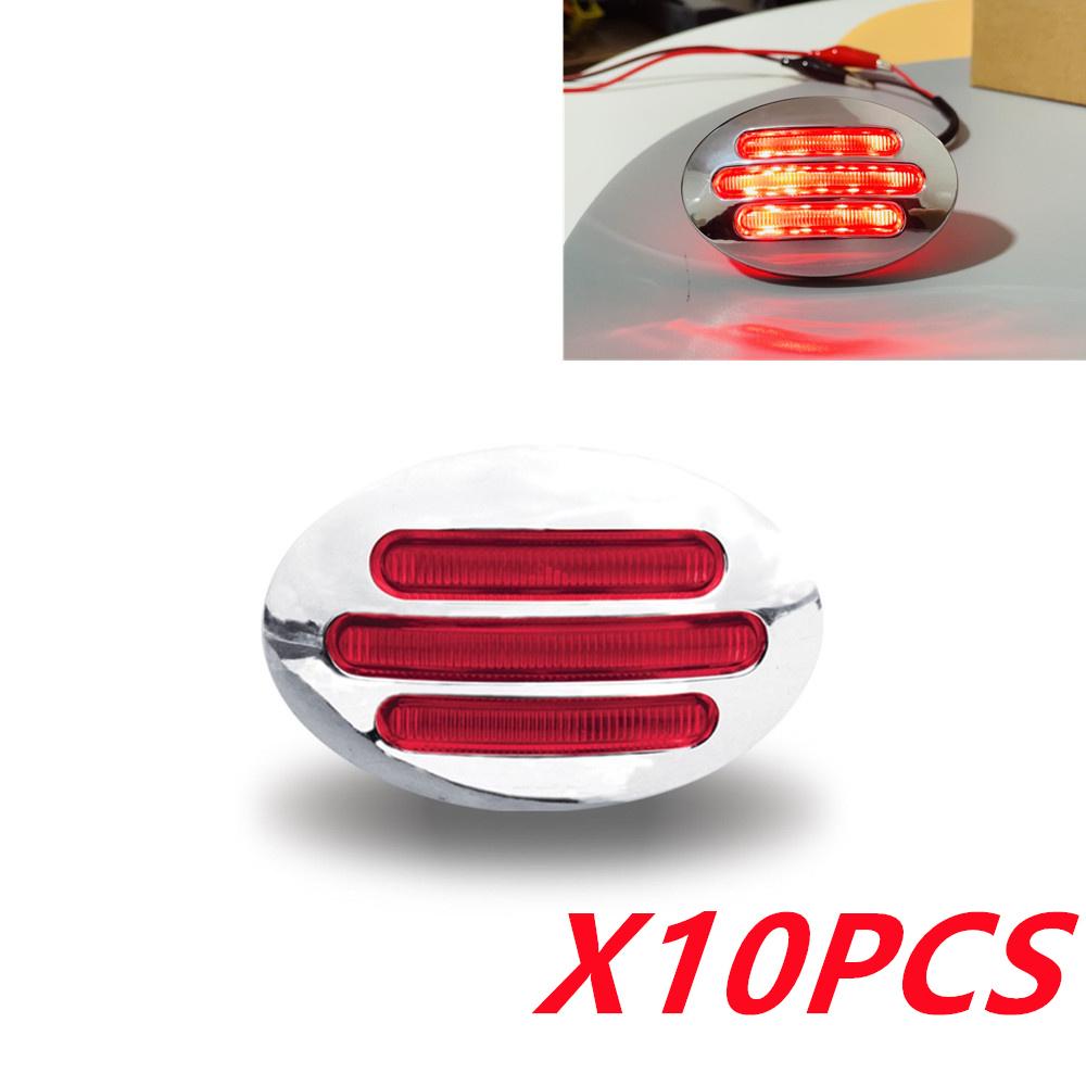 

10PCS 12V LED 13LED Car Side Marker Light Universal For Chrome Auto Truck Trailer Lorry Caravan Position Lights Clearance Light червоний
