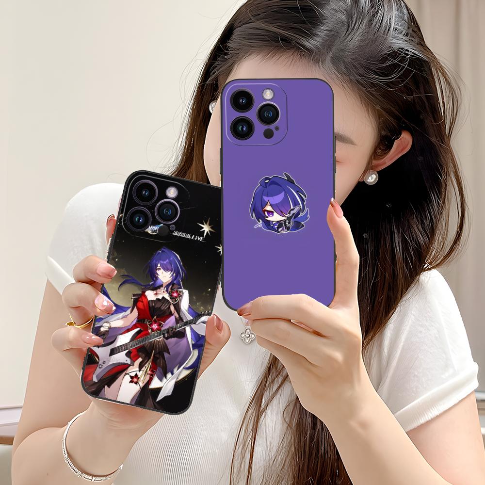 HSR Acheron Matte TPU Mobile Phone Case for iPhone 17 16 15 14 13 12 11 X XR XS 8 7 Air Pro Max Plus Mini Colorful Cover