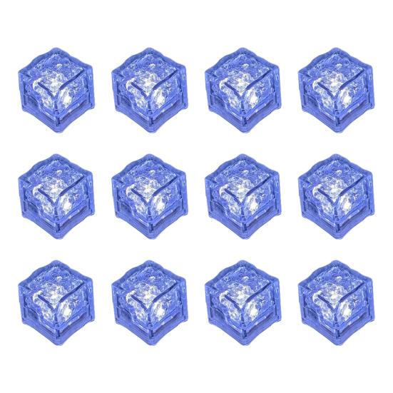 12 Pcs Glowing Ice Cubes Water Activated Color Changing LED Lights Submersible Bar