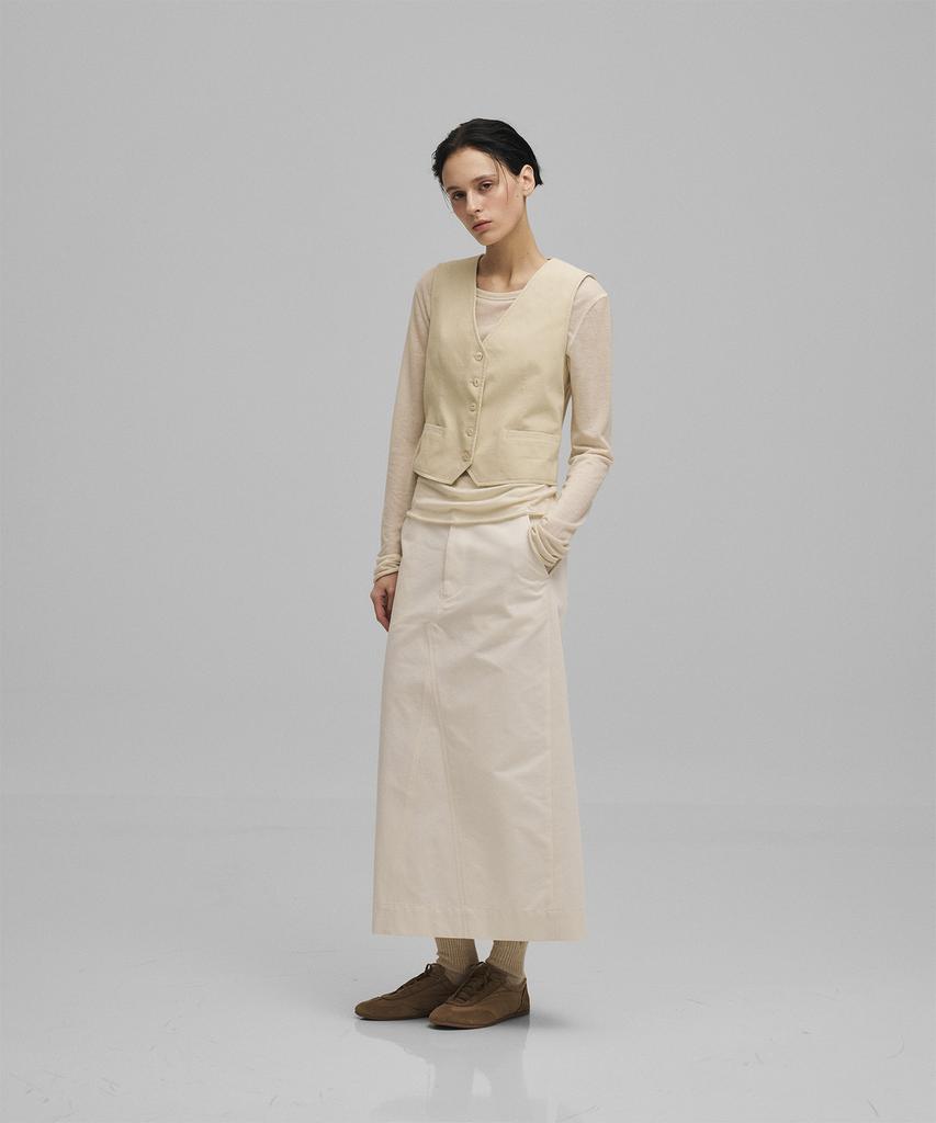 Another Office Woman W. Flow Maxi Skirt (Ivory)