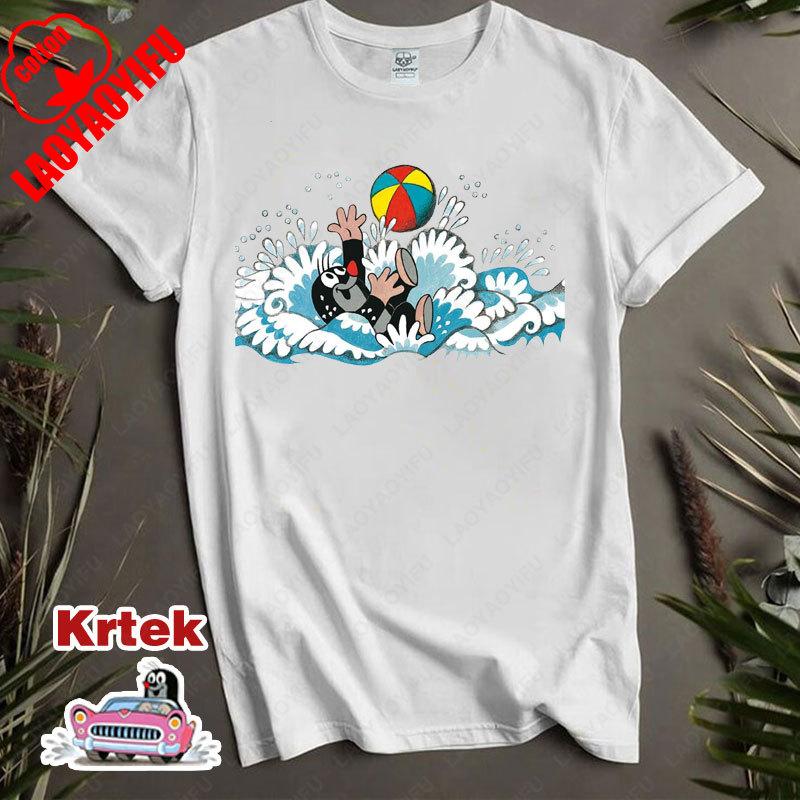 

История Кротика Krtek Винтажный Мультфильм Аниме Футболка с Коротким Рукавом Мужская Женская Хлопок Круглый Вырез Повседневная Свободная Смешная Детская Модная Футболка S