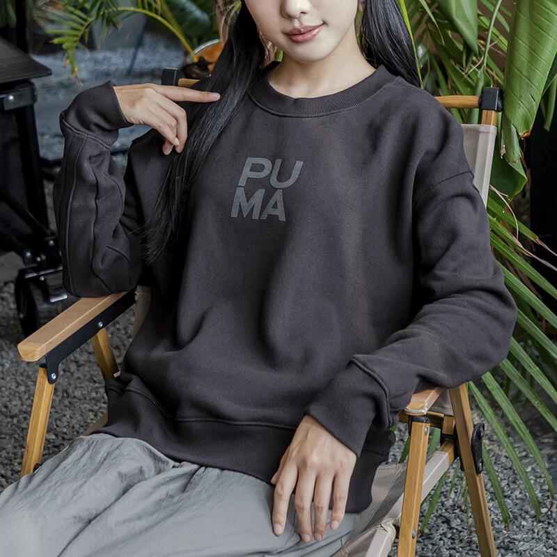 New PUMA Infused Crew Sweatshirts Women's Black 623497-01