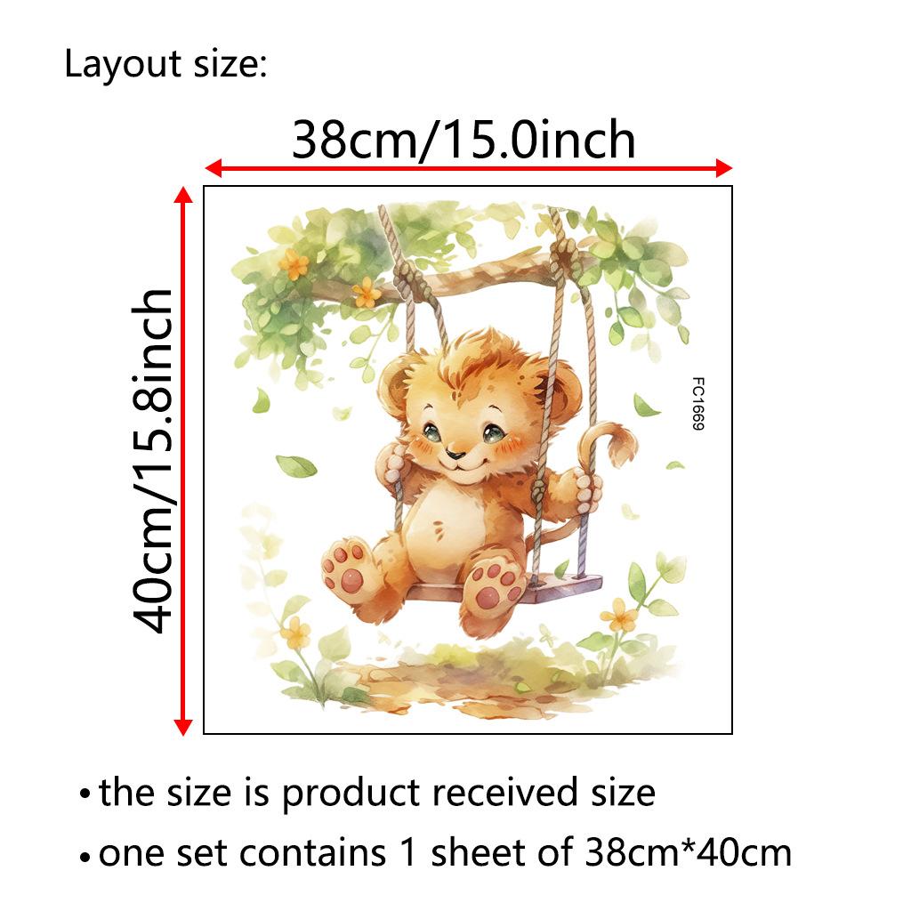 

Cartoon Swing Tiger Wall Sticker Self-Adhesive Kids Bedroom Living Room Home Wall Decor Decal 38x40cm