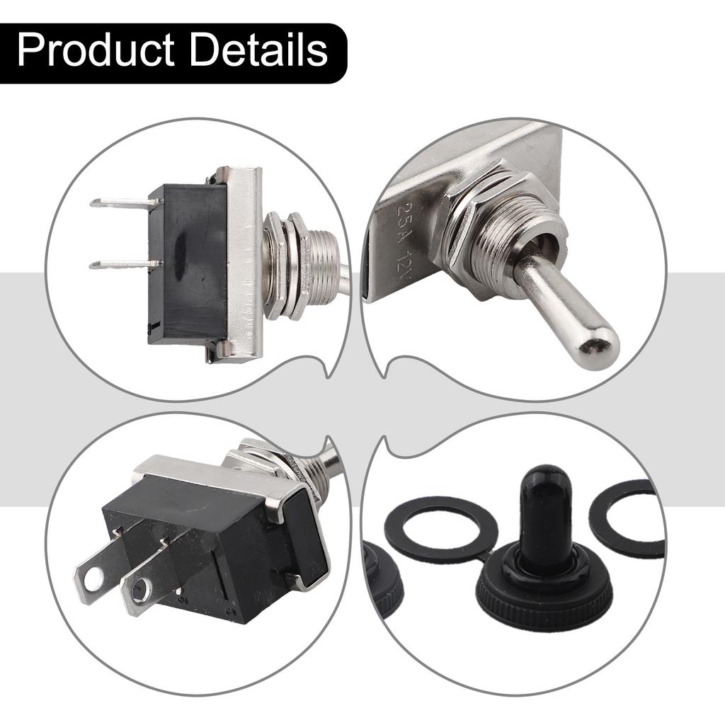 Electrical Toolkit Black, Silver Waterproof Switch 2 Position Electrical Switch Waterproof Switch Automotive Switch 12V Switch