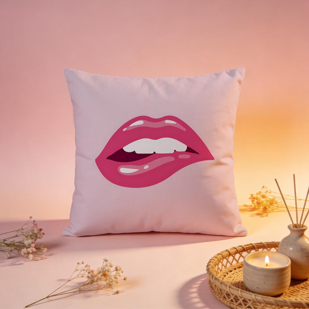 Bold Vintage Red Lips Cushion Cover Comfortable Durable Pillow Cover MultiScene for Home Office Car Sofa