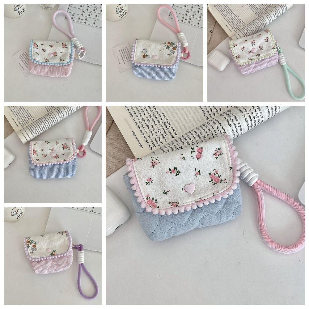 Flower Floral Coin Purse Pinted Mini Storage Bag Portable Small Makeup Lipstick Bag  Daily