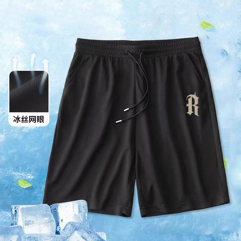 Shorts Men's Summer Cropped Pants Thin Casual Sports Loose Beach Pants Ice Silk Shorts