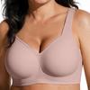 OEAK Women's Wirefree Jelly Bra Plus Size Support Seamless Full Coverage Push Up Comfort Bra Nude