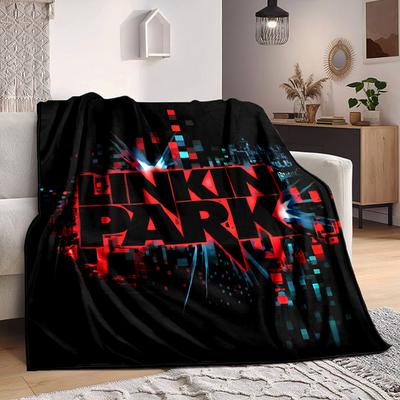 1 adet Linkin Park Müzik Grubu Ürünleri Battaniye Hafif Flanel Battaniye Atkı Battaniye Kanepe, Yatak, Seyahat, Kamp, Oturma Odası, Ofis, Koltuk İçin