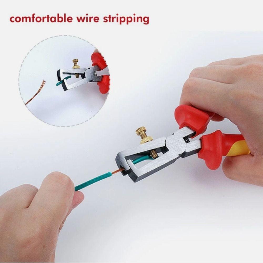 6-Inch Size Wire Stripper Heavy Duty Crimping Tool Dividing Function Wire Plier Electricians Use