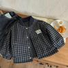 Boys' Plaid Velvet-Lined Winter Jacket - 2025 Korean Style with Letter Print