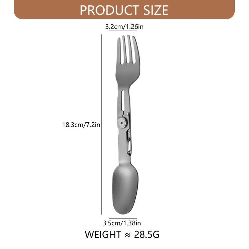 Double Head Titaniums Camping utensils Foldables Spoon Fork for Outdoor Adventures Backpacking Lightweight Terse Gear