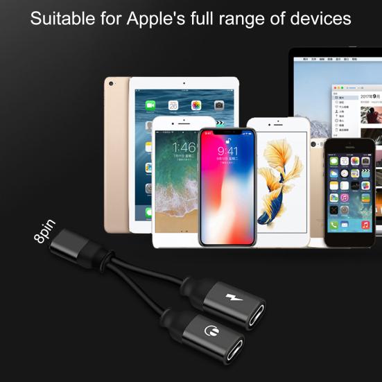 Aluminum Alloy 2-in-1 Cable Headphone Jack Splitter Adapter Fast Charging Port Dual Converter