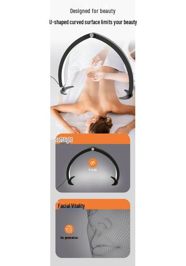 29" Foldable Half-Moon Beauty Lamp for Eyebrow & Eyelash Tattooing, U-Shaped Fill Light for Nail Art