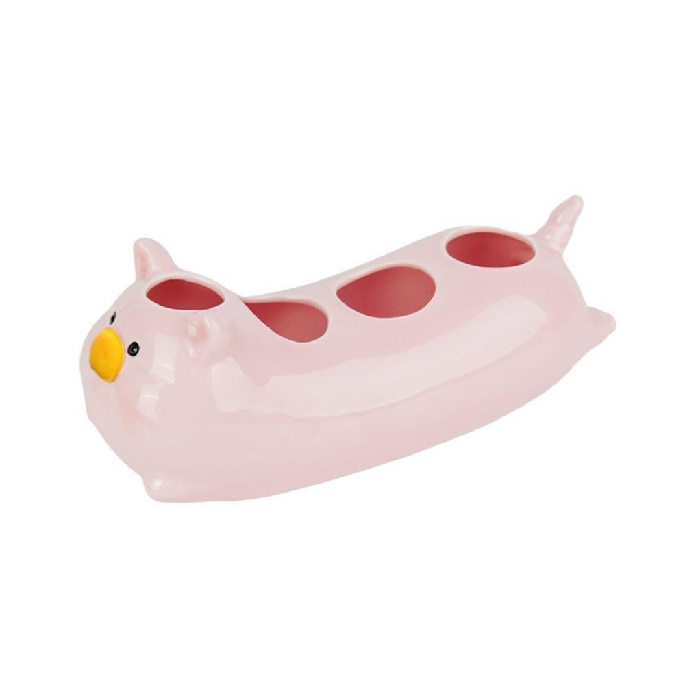 Cartoon Pig Electric Toothbrush Holder Ceramic Decorative Toothbrush Storage Rack Space Saving Waterproof жёлтый