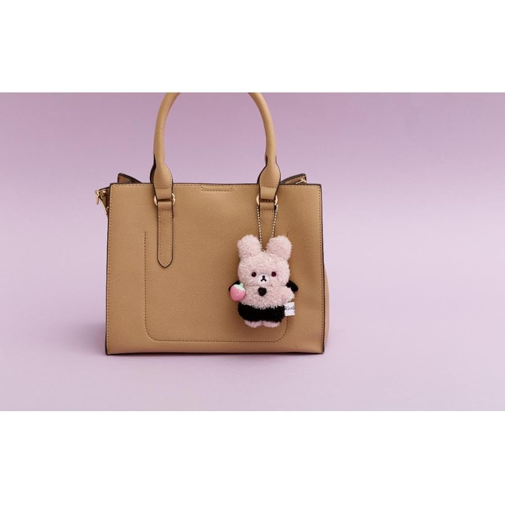 San-X Rilakkuma Korilakkuma Plush Toy Pink Hanging Doll 110mm x 80mm x 45mm