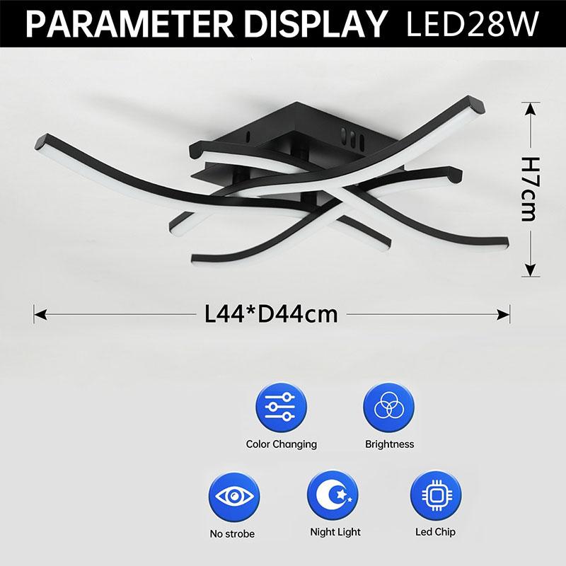 Светодиодный потолочный светильник Современный Теплый/Холодный/3 цвета/ДиммируемыйДля дома Балкон Проход Спальня Столовая Волнистый Изогнутый Дизайн Панельный светильник Warm White