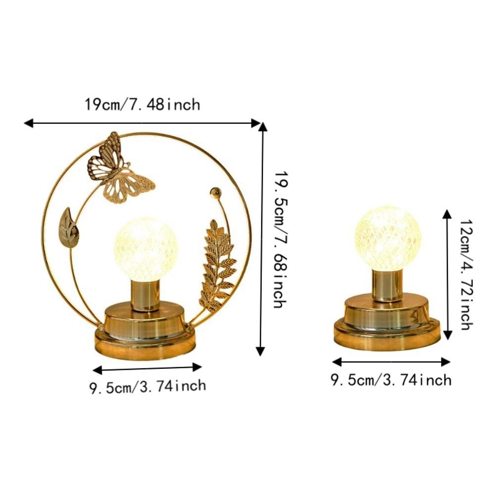 Hollow Out LED Night Light Butterfly/Leaf Shape Decorative Light Metal Table Lamp Home Decor